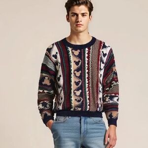 Vintage DISNEY Store Mickey Mouse COOGI Style Sweater Mens Medium